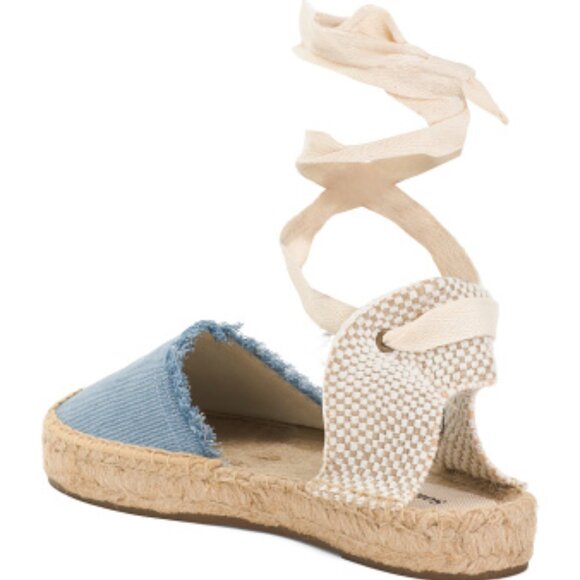 NEW SOLUDOS The Lauren Lace Up Espadrille Flats 257 3M2T - Picture 2 of 3